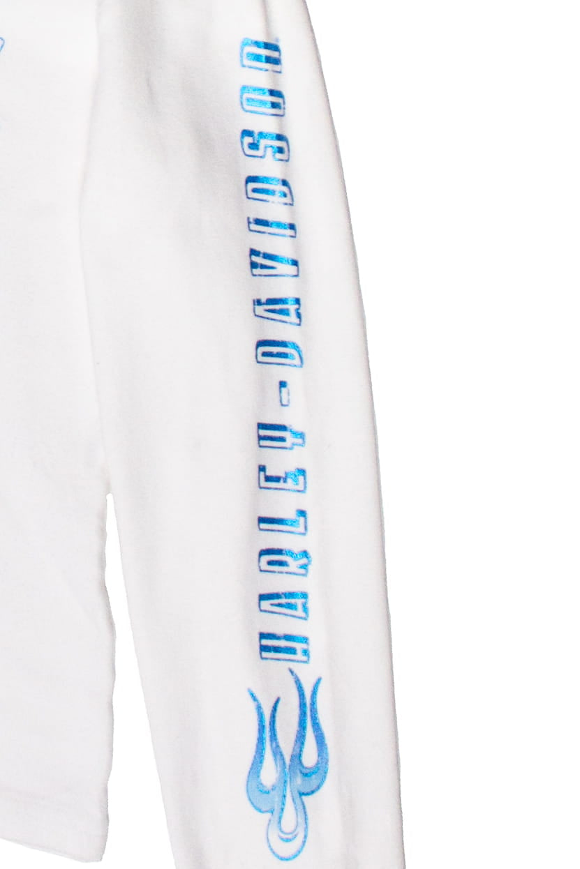 Long Sleeve Blue Flames Jones Harley Davidson T-Shirt (2007)