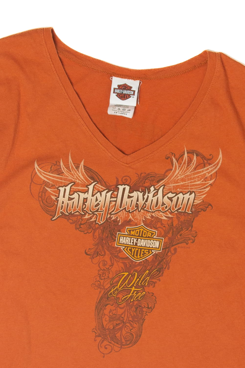 Recycled Orange Harley Davidson T-Shirt (2010s)