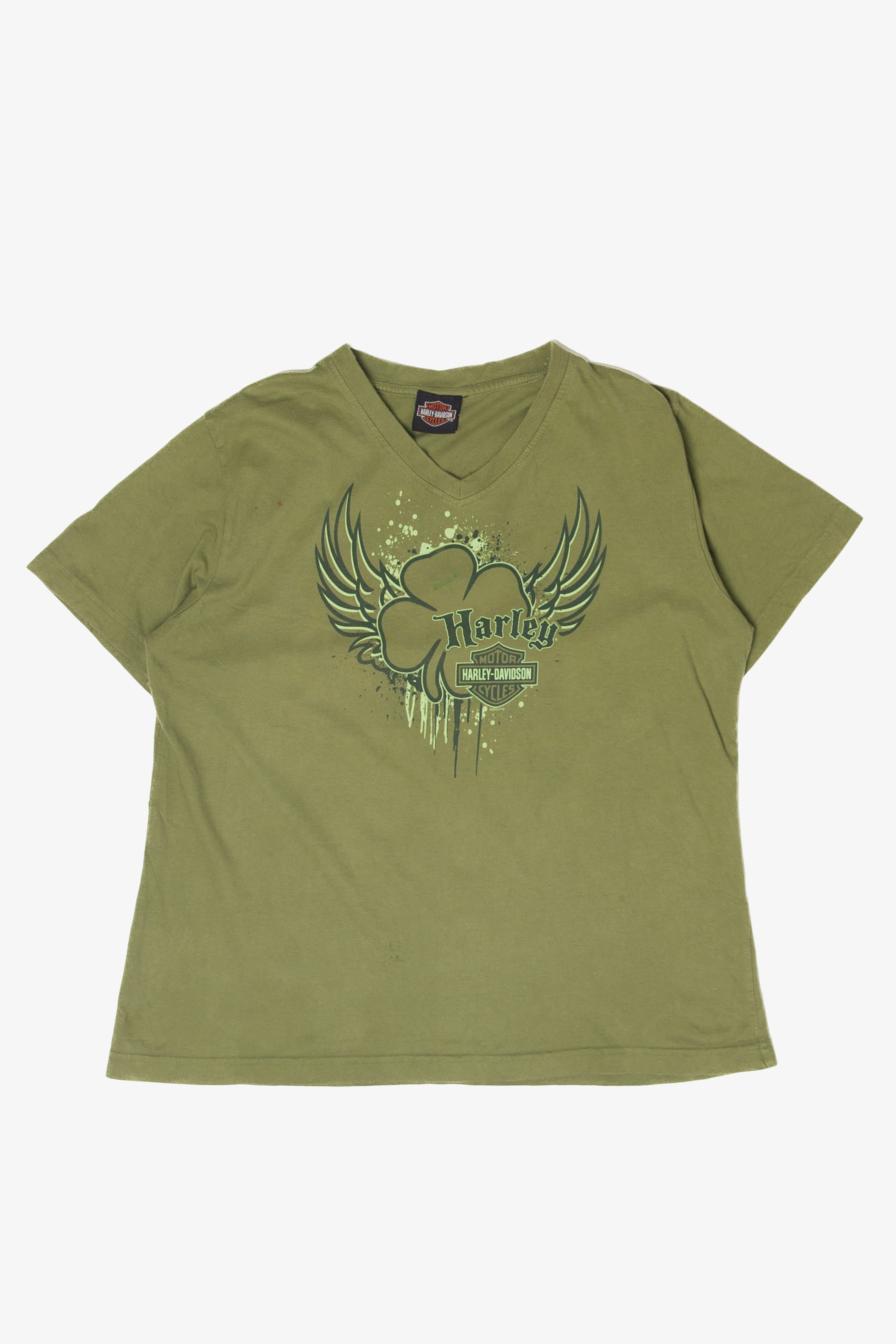 Recycled Green Clover Harley Davidson T-Shirt (2010s)