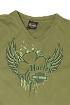 Recycled Green Clover Harley Davidson T-Shirt (2010s)