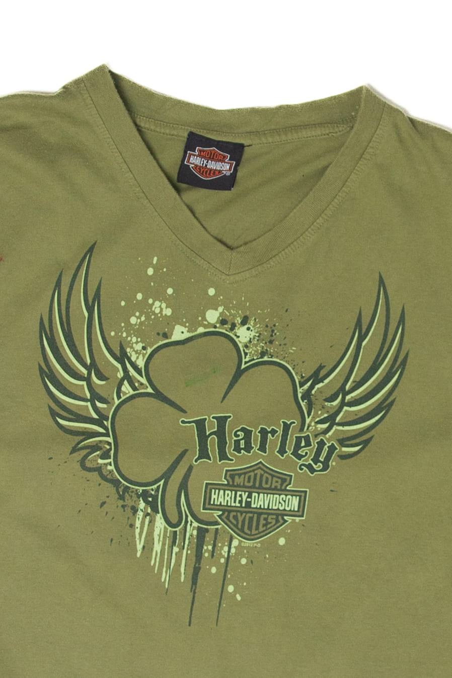Recycled Green Clover Harley Davidson T-Shirt (2010s)