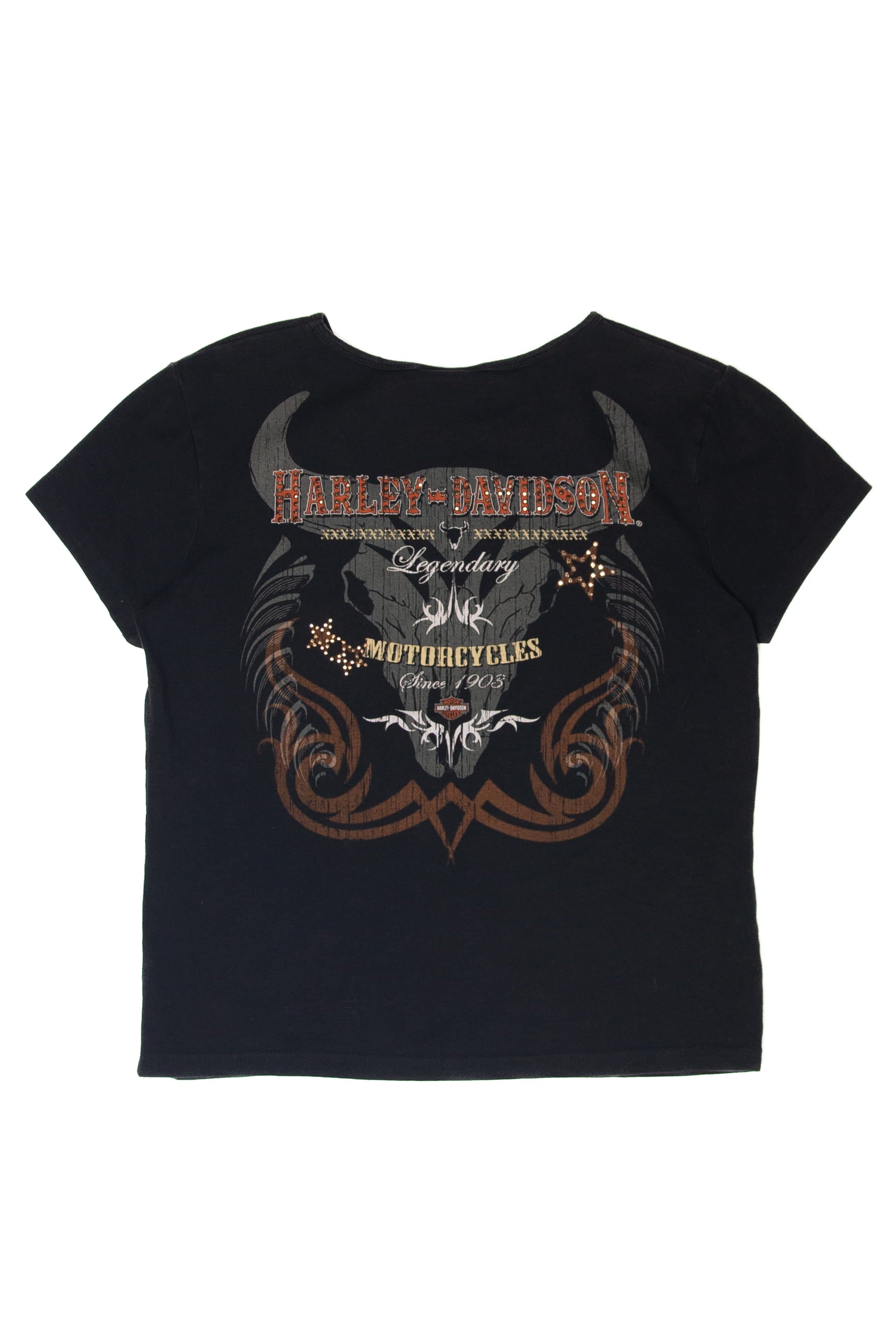 Recycled Bejeweled Harley Davidson T-Shirt