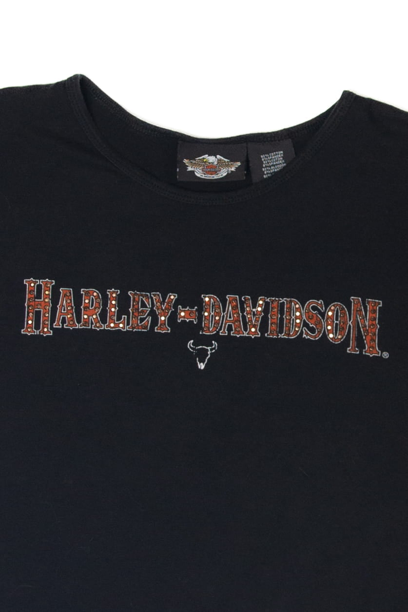 Recycled Bejeweled Harley Davidson T-Shirt