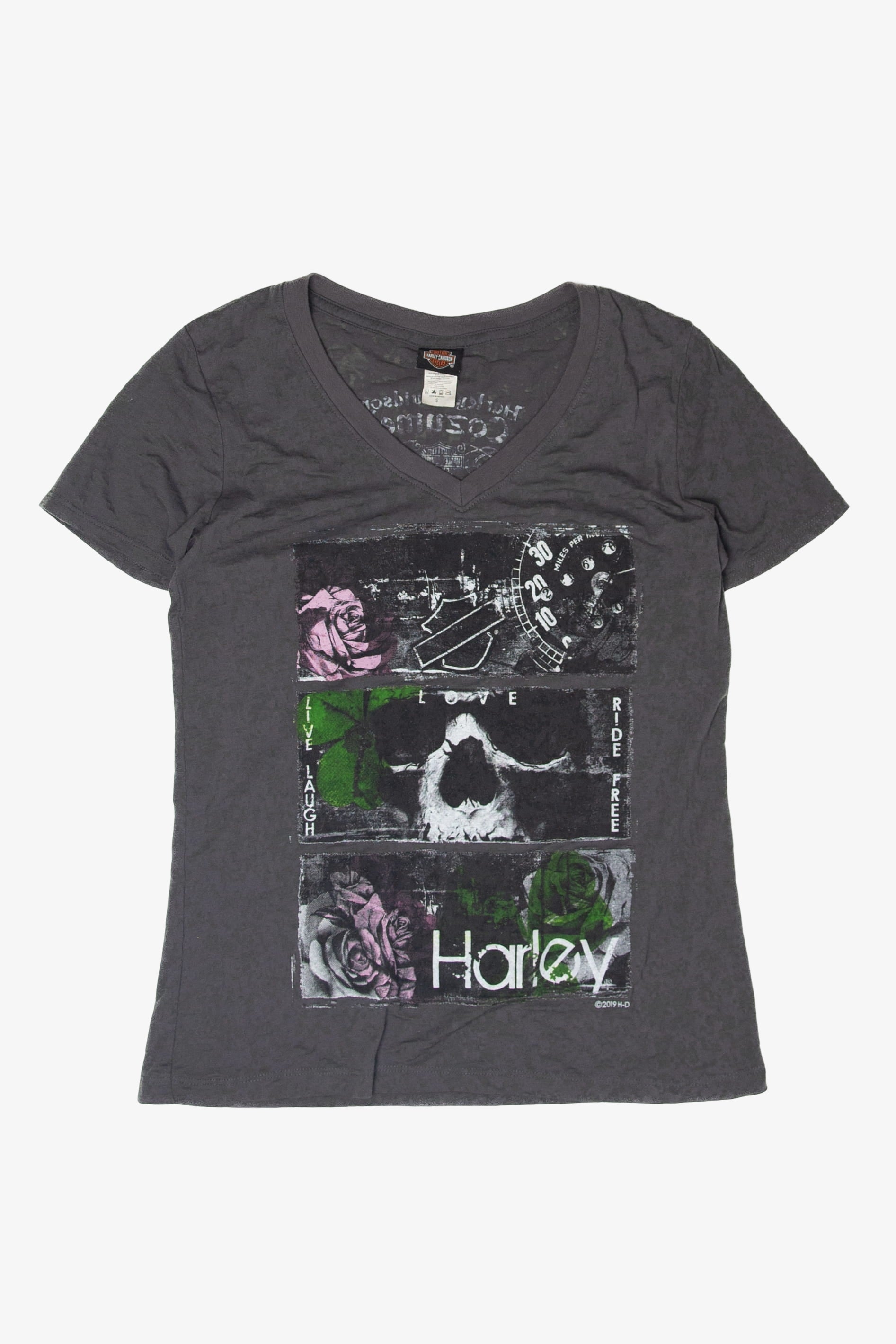 Recycled "Live Laugh Ride Free" Harley Davidson T-Shirt (2010s)