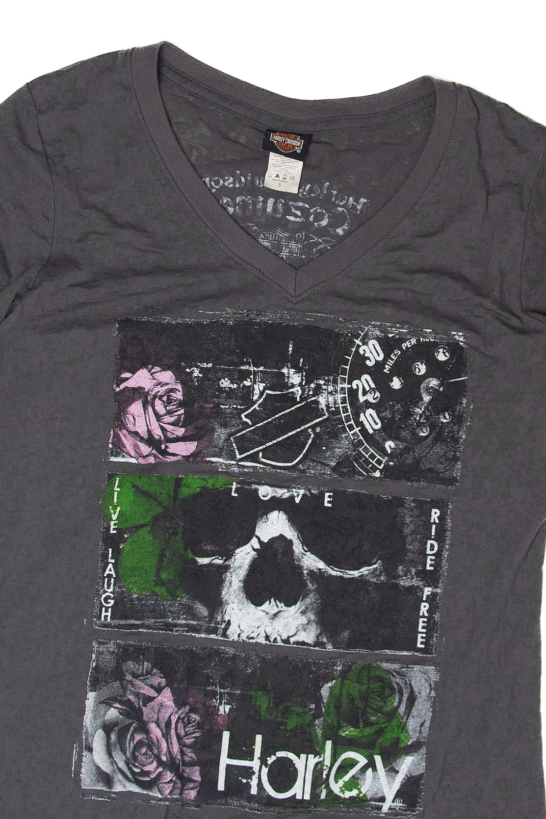 Recycled "Live Laugh Ride Free" Harley Davidson T-Shirt (2010s)