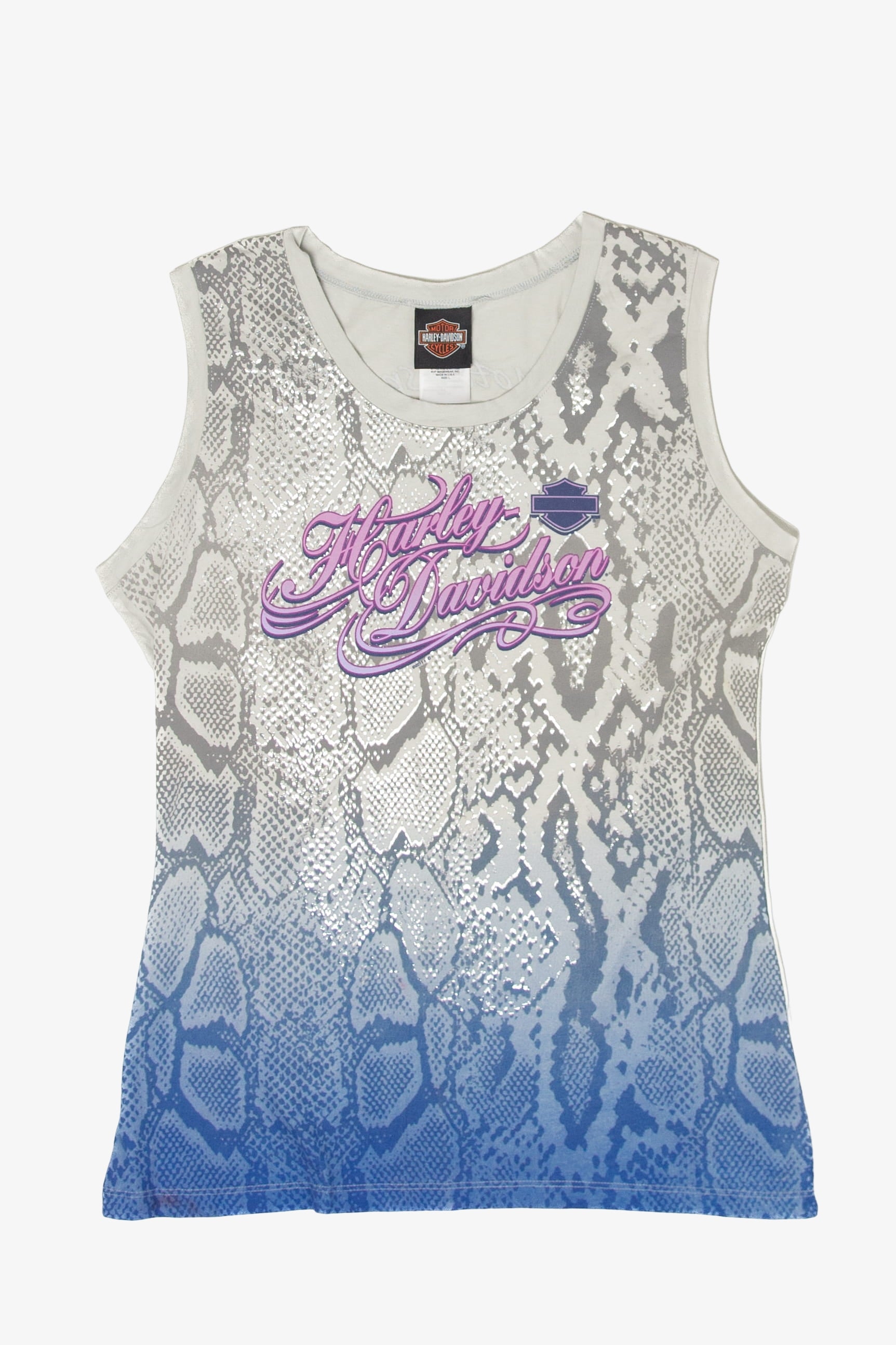 Recycled Gradient Harley Davidson Sleeveless T-Shirt (2010s)