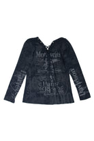 Recycled Lace Up Harley Davidson Long Sleeve T-Shirt