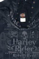 Recycled Lace Up Harley Davidson Long Sleeve T-Shirt