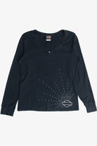 Harley Davidson Rhinestone Cocoa Beach Long Sleeve T-Shirt