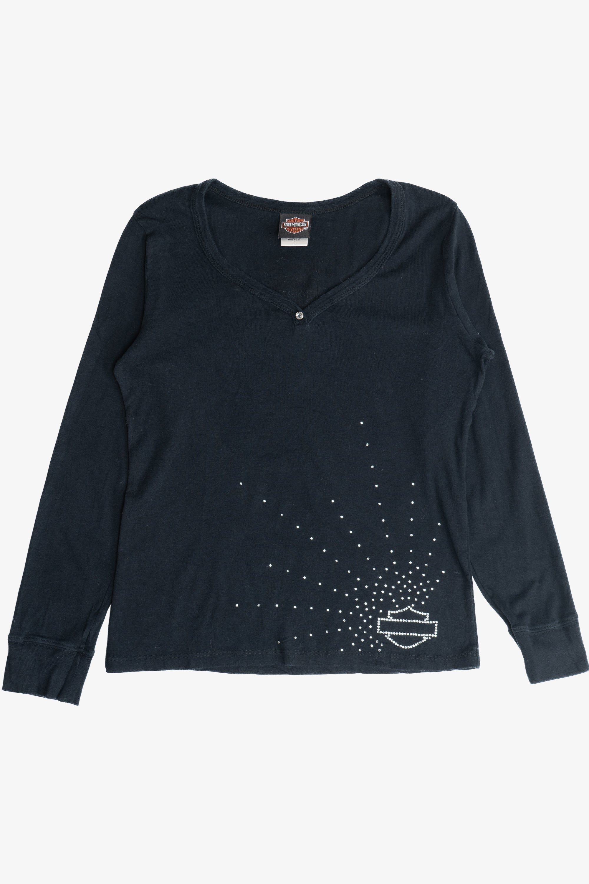 Harley Davidson Rhinestone Cocoa Beach Long Sleeve T-Shirt