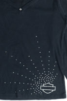 Harley Davidson Rhinestone Cocoa Beach Long Sleeve T-Shirt
