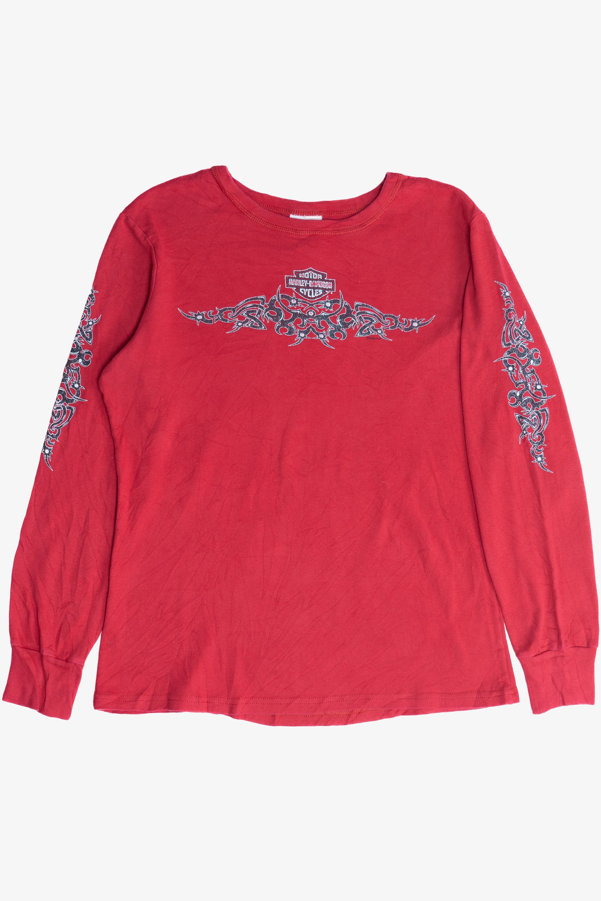 Harley Davidson Horny Toad Glittery Flame Long Sleeve Ribbed T-Shirt