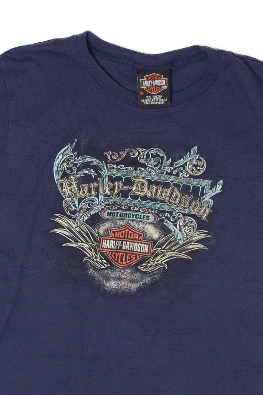 Vintage Dark Blue Clothing Harley Davidson T-Shirt (2000s)