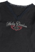 Harley Davidson Ribbed Lace Edge Long Sleeve T-Shirt (2000s)