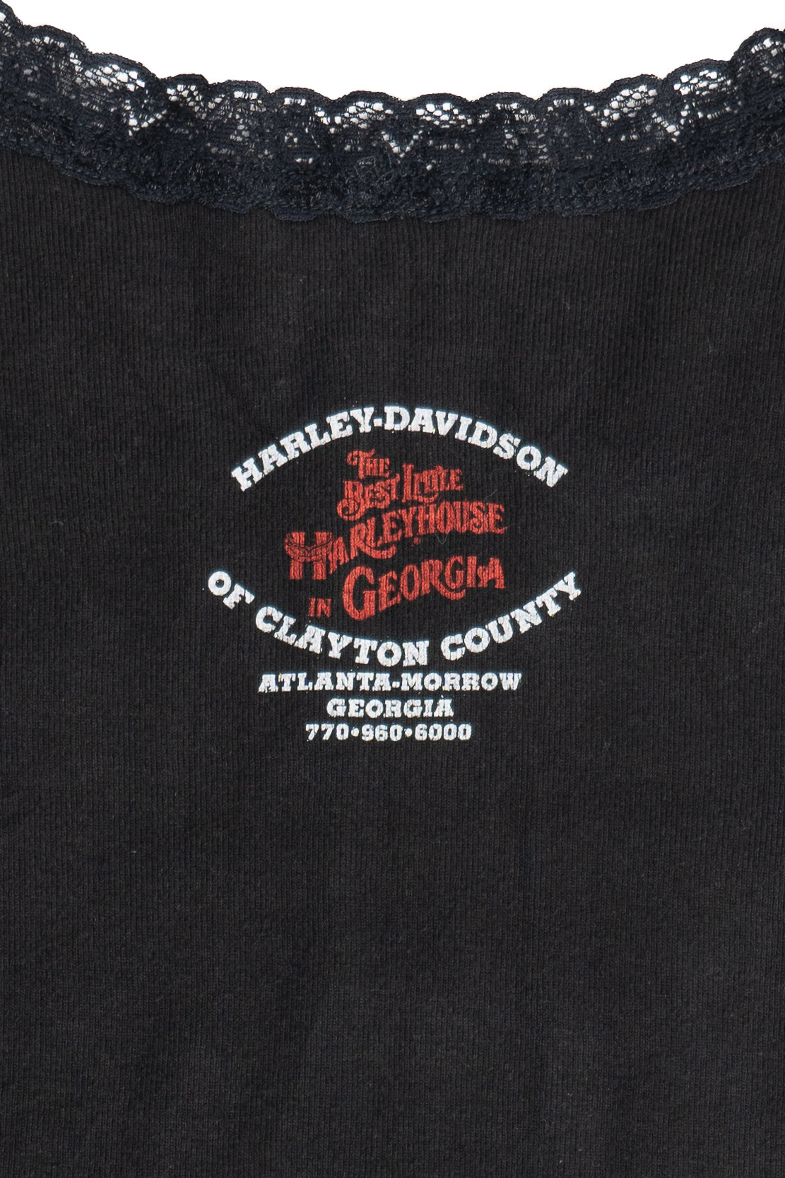 Harley Davidson Ribbed Lace Edge Long Sleeve T-Shirt (2000s)