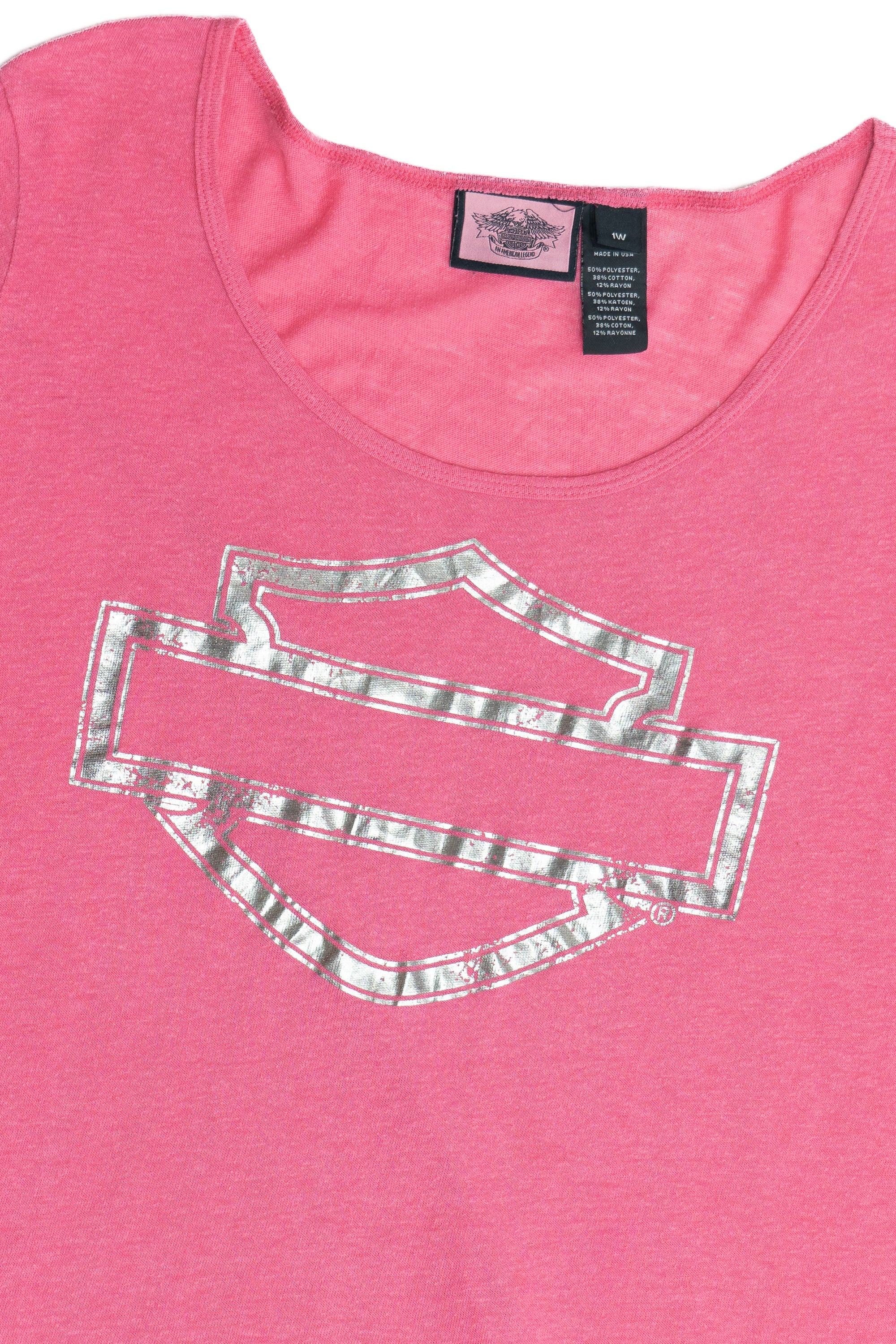 Harley Davidson Metallic Print Logo T-Shirt