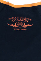 Harley Davidson Sporty Striped Sleeve Appleton Wisconsin T-Shirt