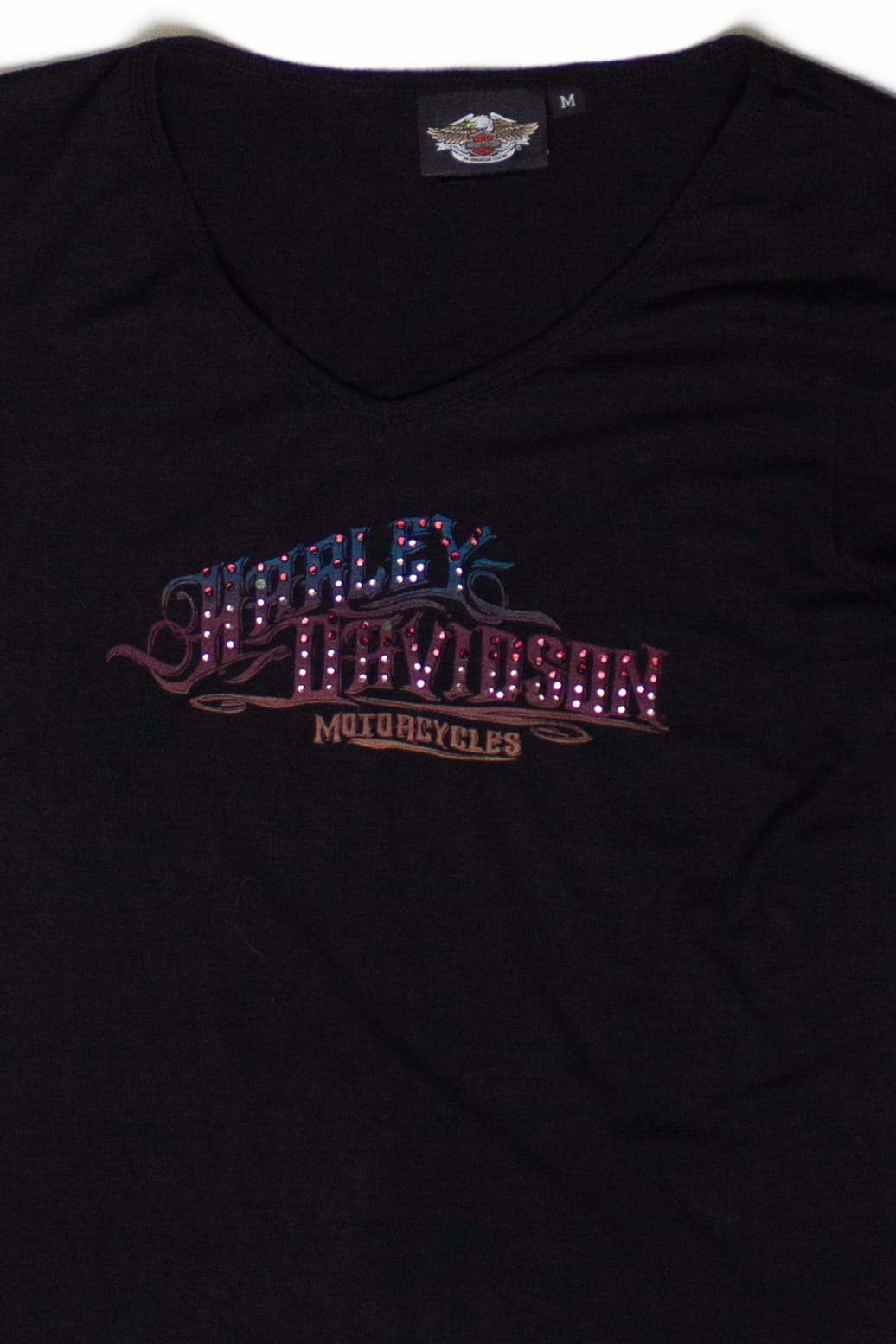  Black Jeweled Harley Davidson Motorcycles T-Shirt (2010s)