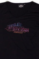  Black Jeweled Harley Davidson Motorcycles T-Shirt (2010s)