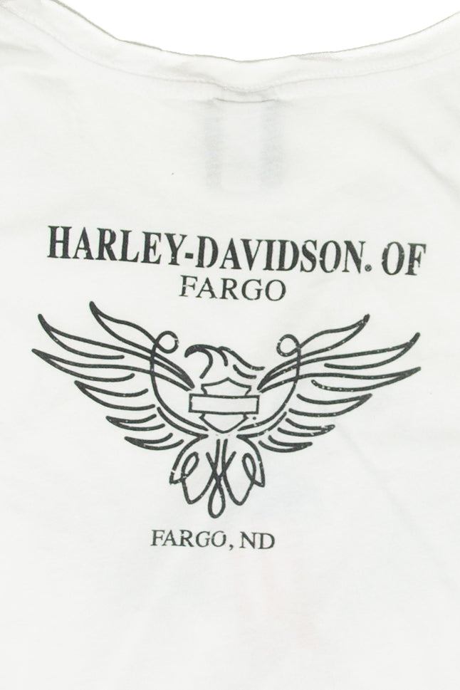 Recycled Rhinestone Fargo Harley Davidson Long Sleeve T-Shirt (2020s)