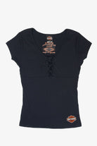 Recycled Lace Tie Biker Bob's Harley Davidson T-Shirt