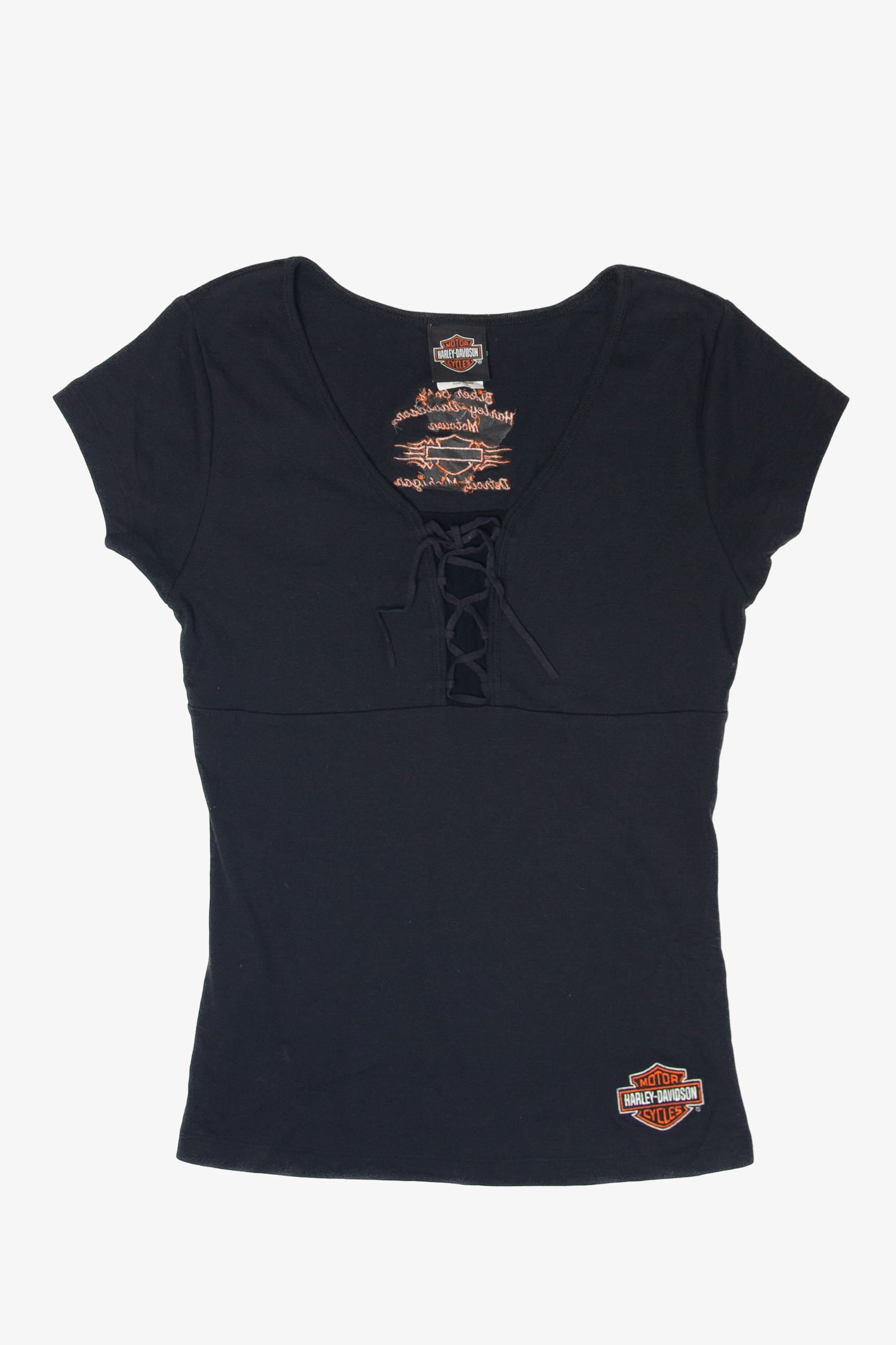 Recycled Lace Tie Biker Bob's Harley Davidson T-Shirt