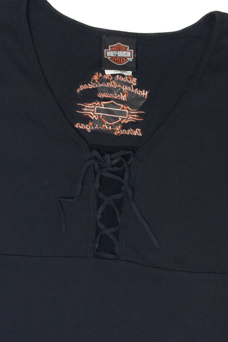 Recycled Lace Tie Biker Bob's Harley Davidson T-Shirt