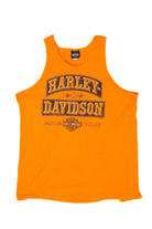 Recycled Orange Nag's Head Harley Davidson Sleeveless T-Shirt (2010s)