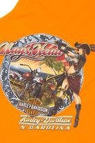 Recycled Orange Nag's Head Harley Davidson Sleeveless T-Shirt (2010s)