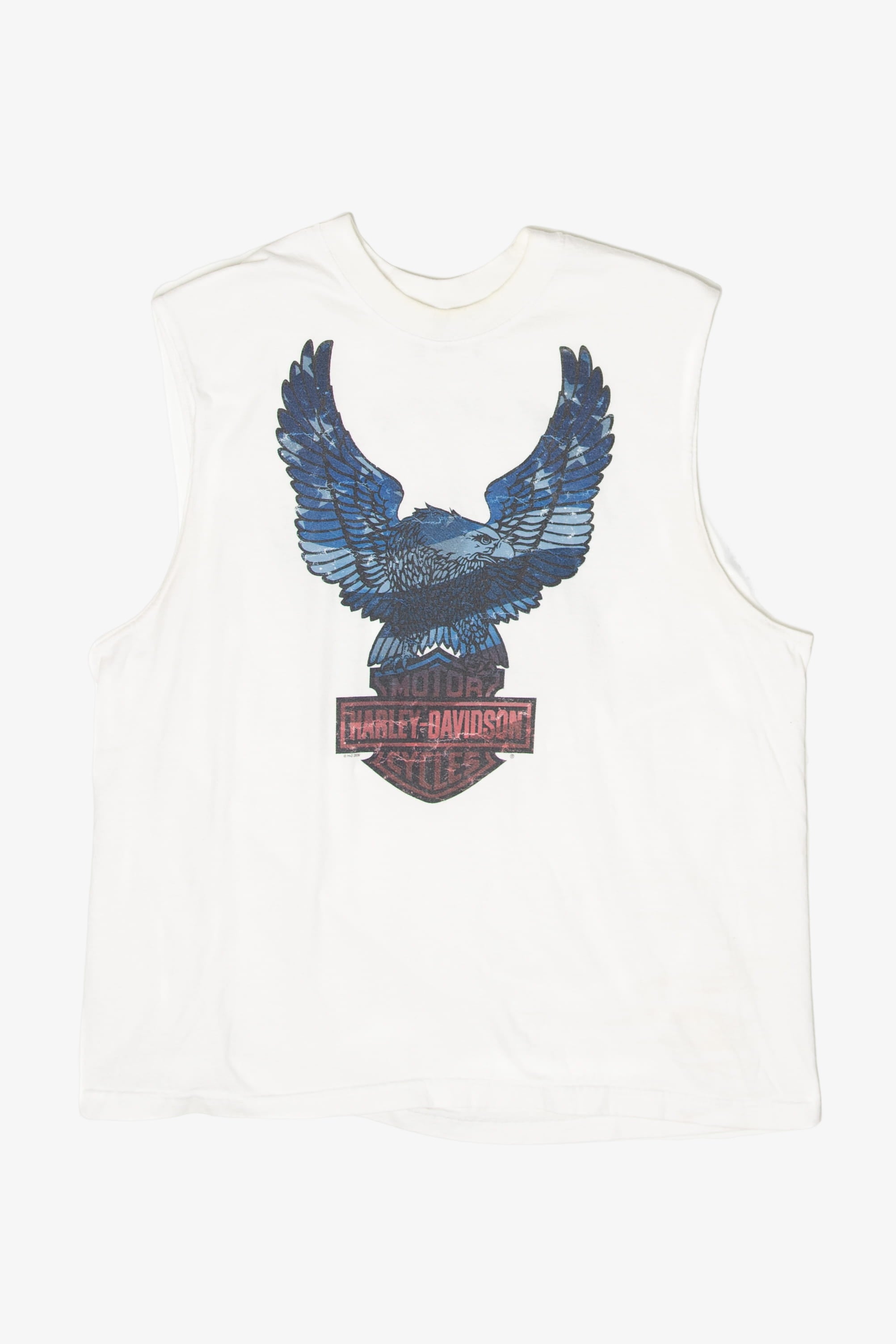 Recycled Ramstein Air Base Germany Harley Davidson Sleeveless T-Shirt (2000s)