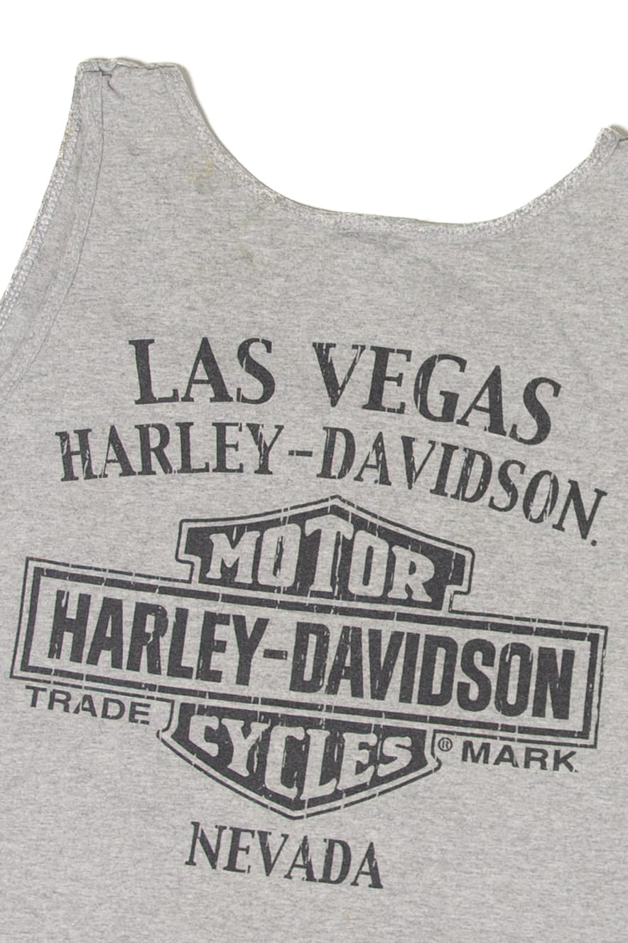 Recycled Skull Las Vegas Harley Davidson T-Shirt Sleeveless (2010s)