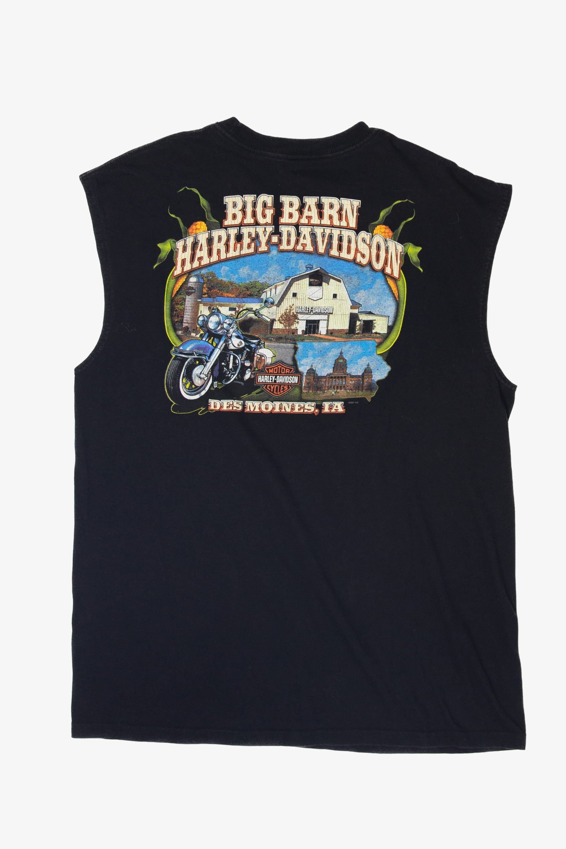 Recycled Big Barn Harley Davidson Sleeveless T-Shirt (2010s)
