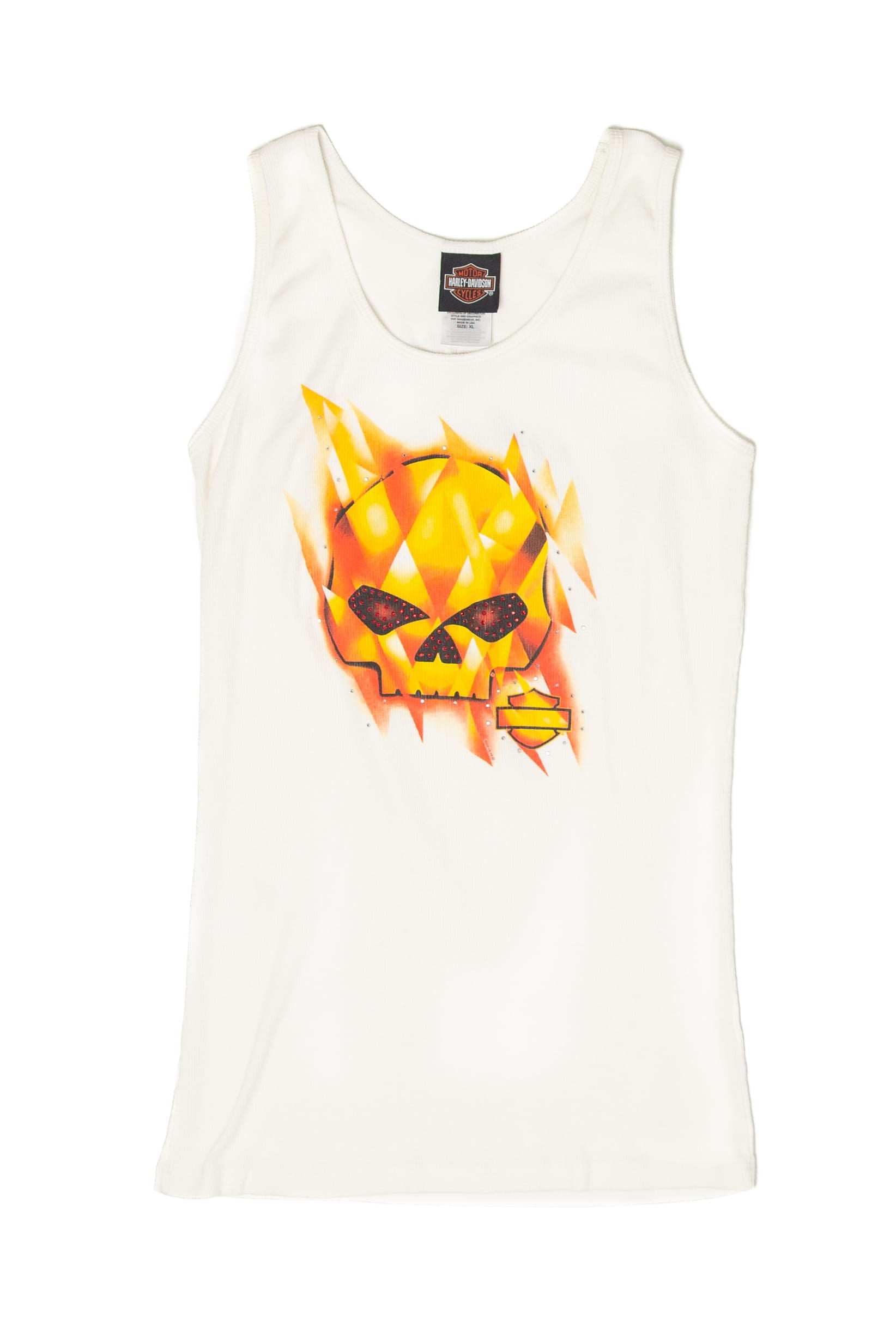 Recycled Skull Adamec's Harley Davidson Sleeveless T-Shirt (2010s)