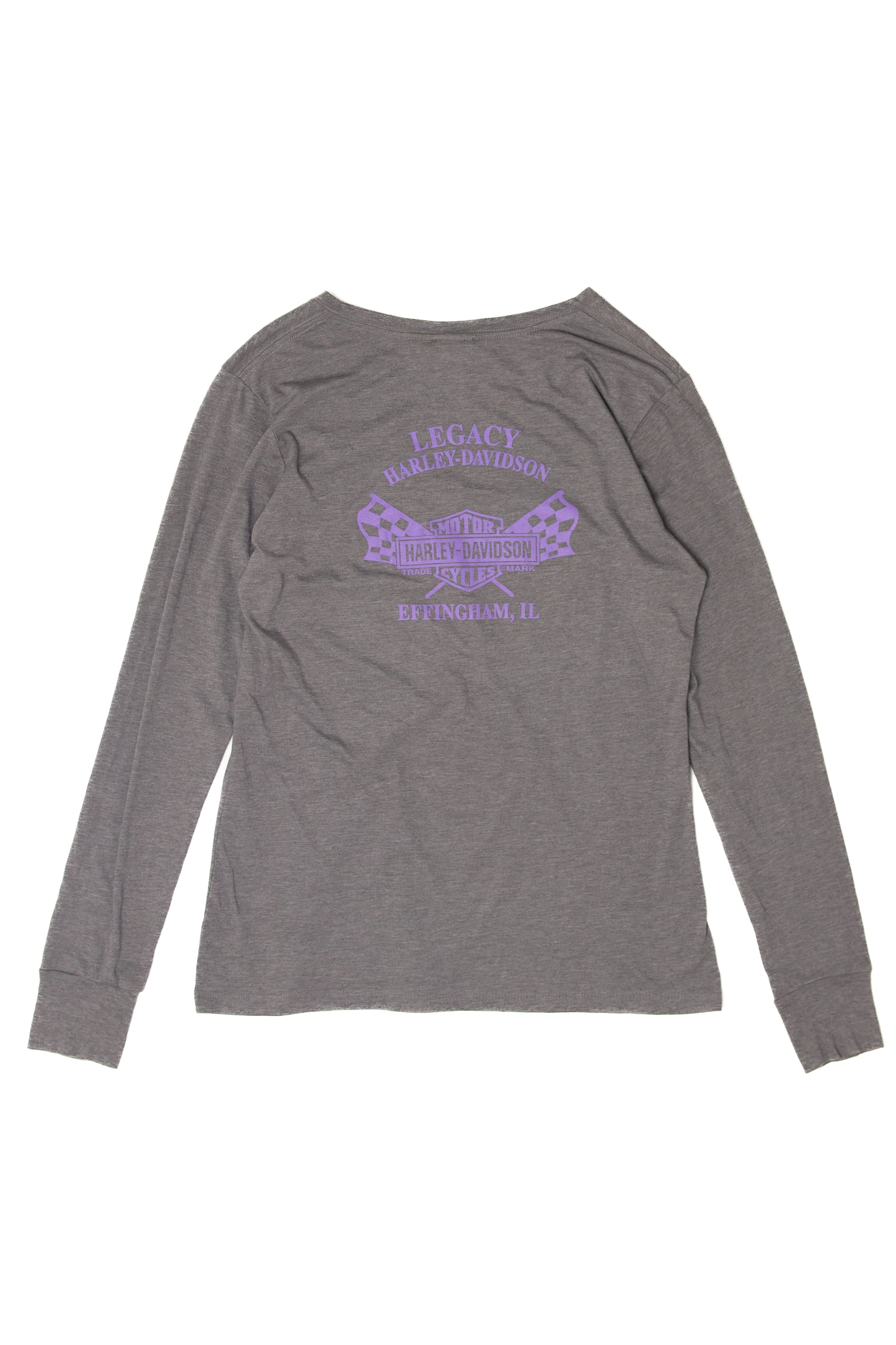 Recycled Legacy V-Neck Long Sleeve Harley Davidson T-Shirt (2010s)