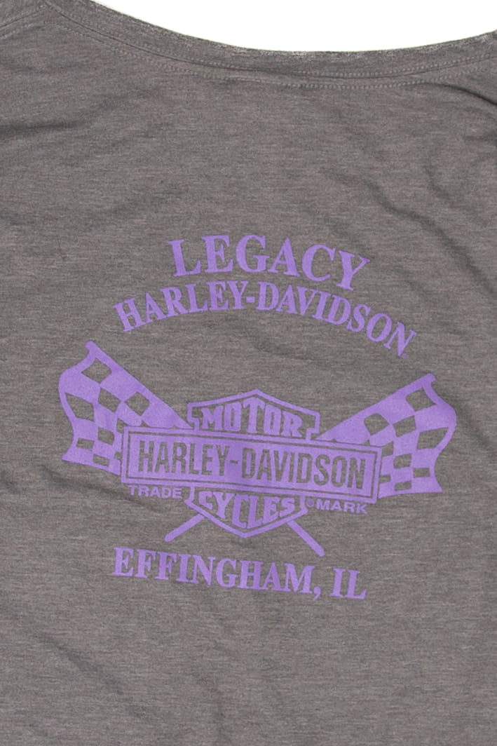 Recycled Legacy V-Neck Long Sleeve Harley Davidson T-Shirt (2010s)