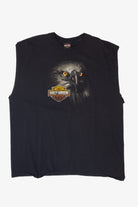 Recycled Eagle Harley Davidson Cutoff Sleeves T-Shirt (2010s)