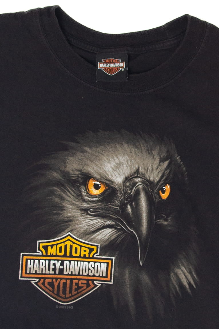 Recycled Eagle Harley Davidson Cutoff Sleeves T-Shirt (2010s)