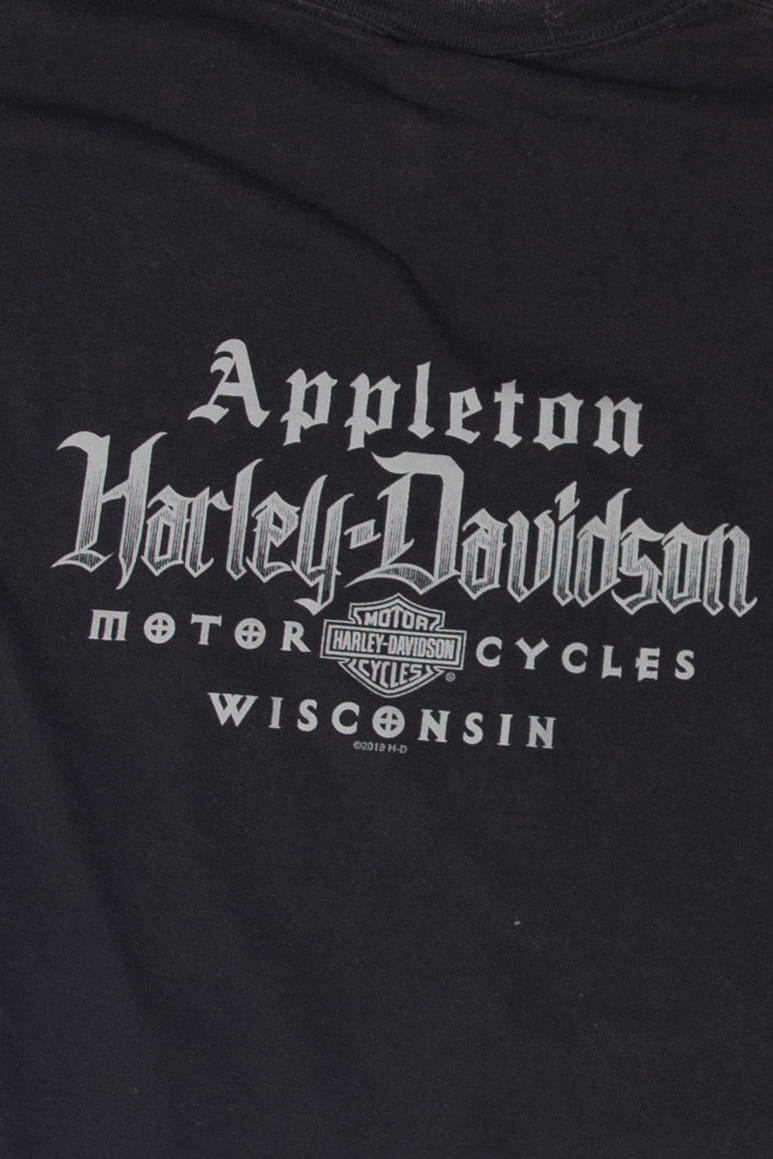 Recycled Eagle Harley Davidson Cutoff Sleeves T-Shirt (2010s)