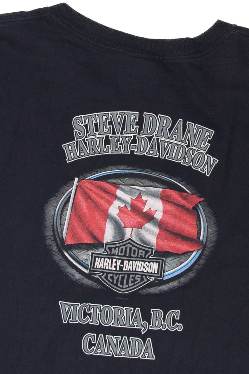 Recycled Canada Victoria, B.C Harley Davidson T-Shirt (2000s)