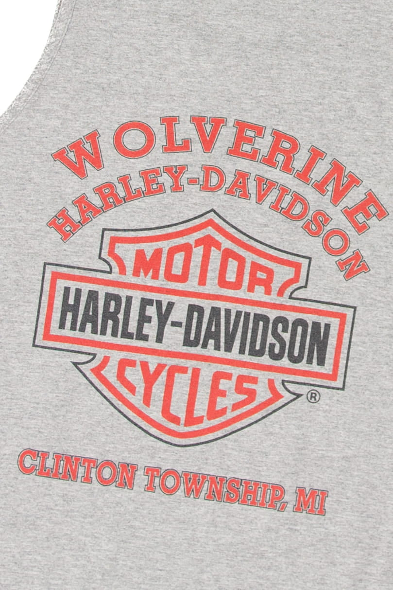 Recycled American Flag Harley Davidson Sleeveless T-Shirt