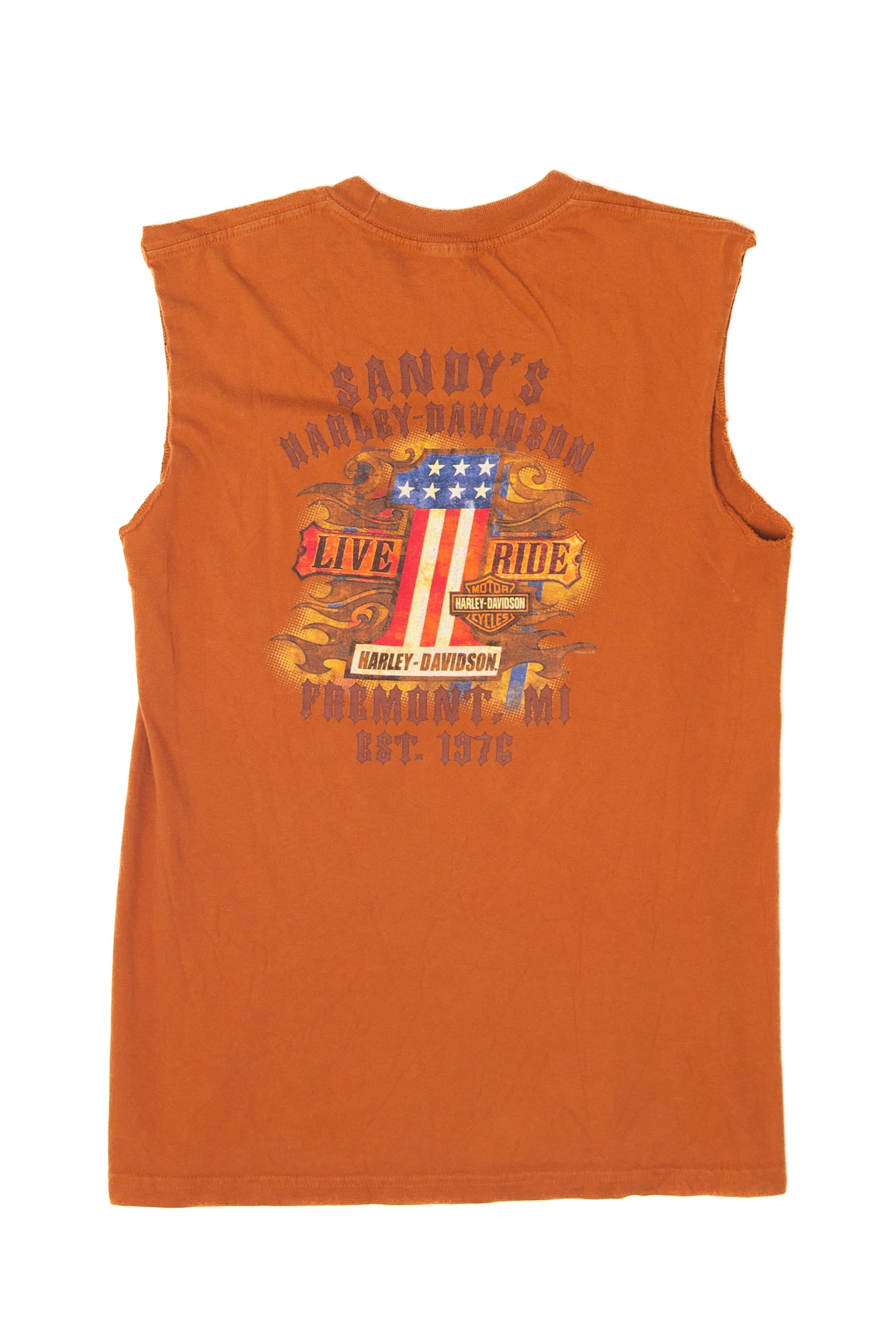 Recycled Doug's Florence Harley Davidson Sleeveless T-Shirt (2000s)