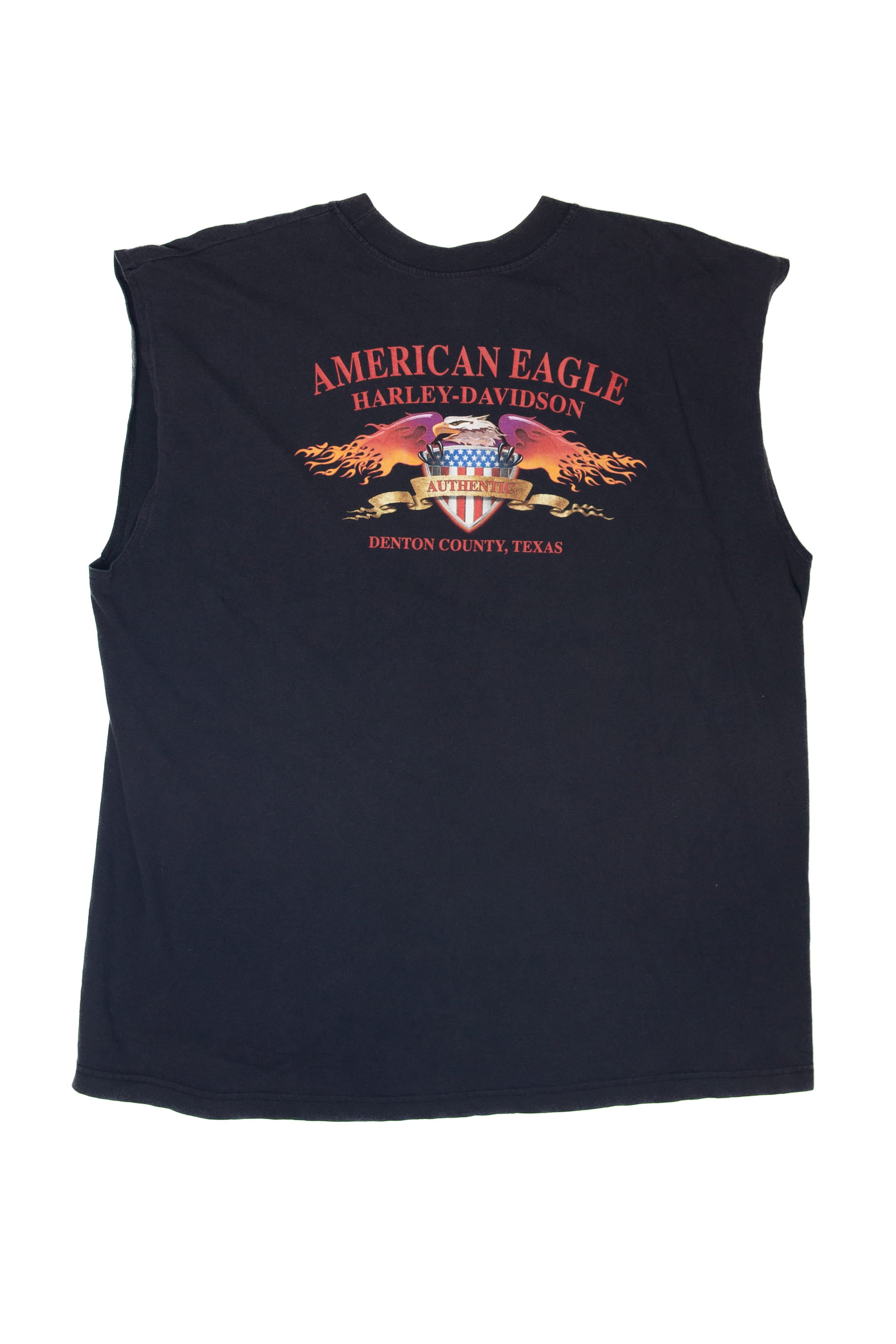 Vintage Denton County Harley Davidson Sleeveless T-Shirt (2000s)
