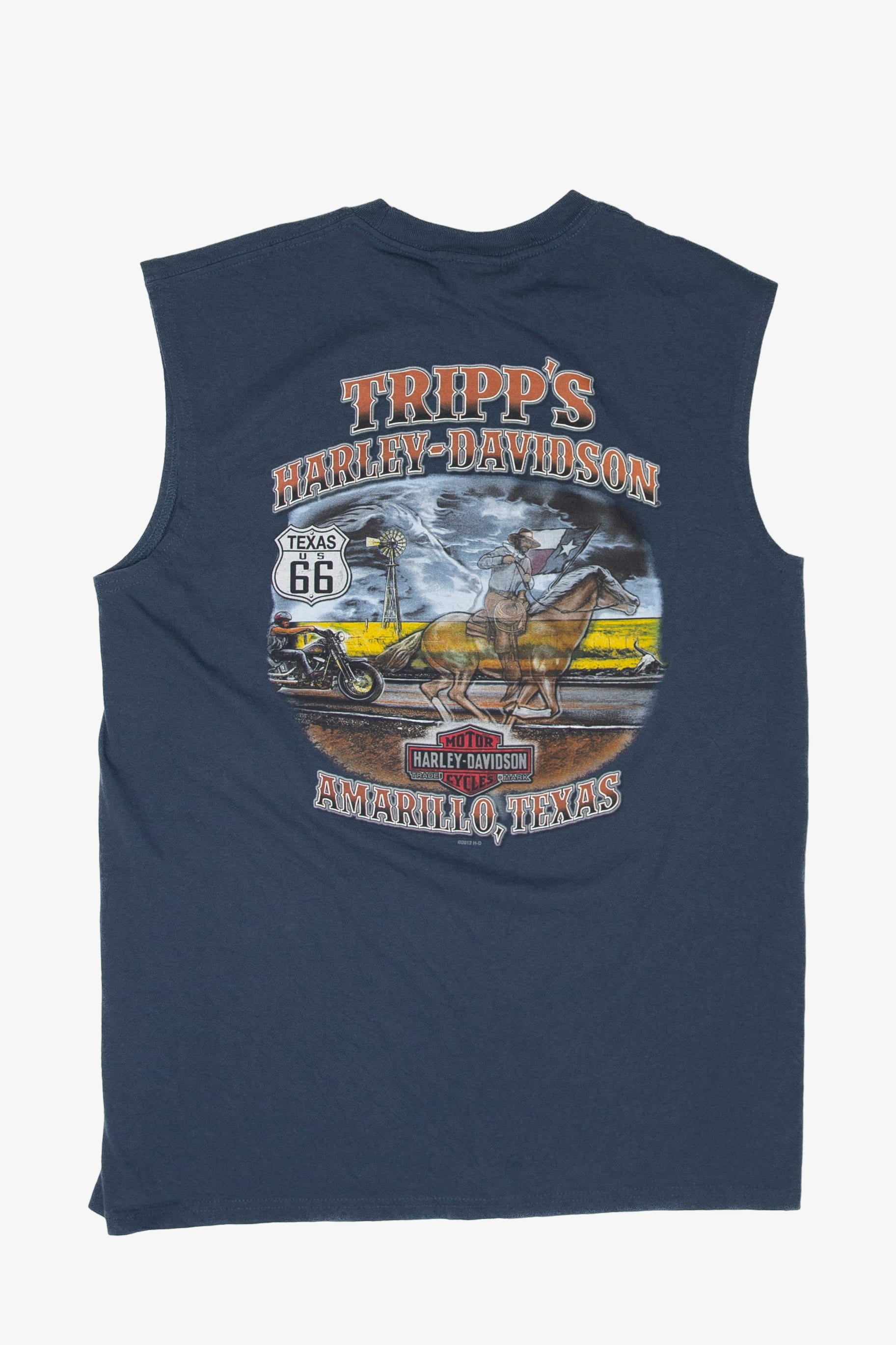 Recycled Tripp's Harley Davidson Sleeveless T-Shirt (2010s)