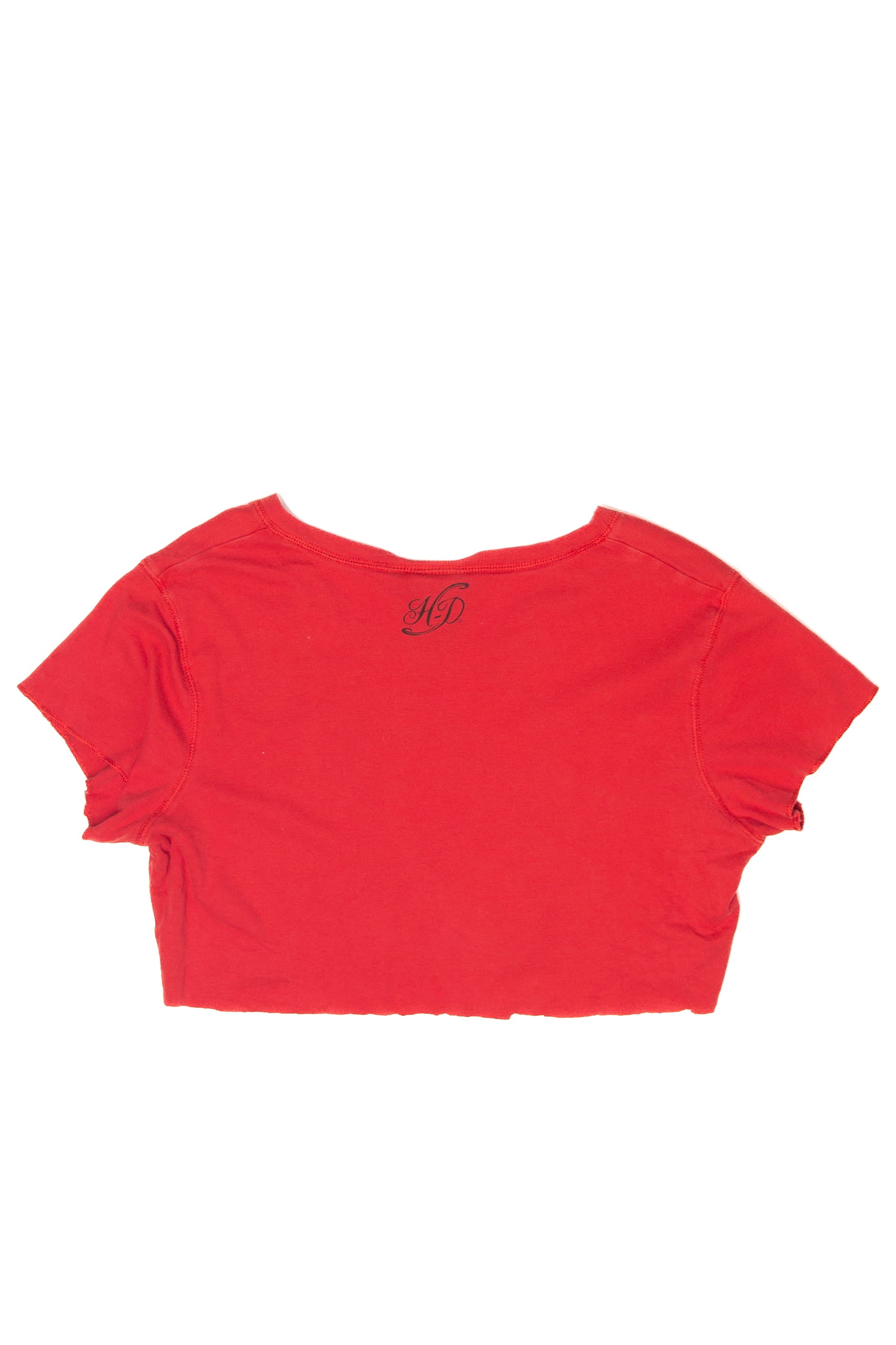 Recycled Rhinestone Crop Top Harley Davidson T-Shirt