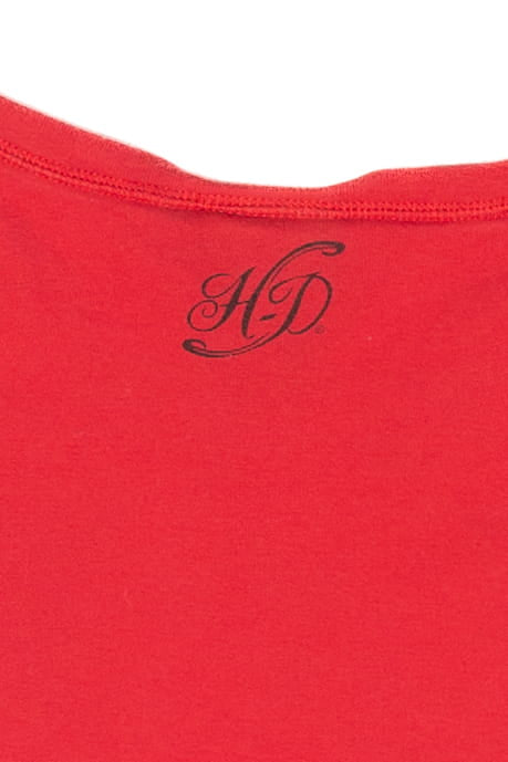 Recycled Rhinestone Crop Top Harley Davidson T-Shirt