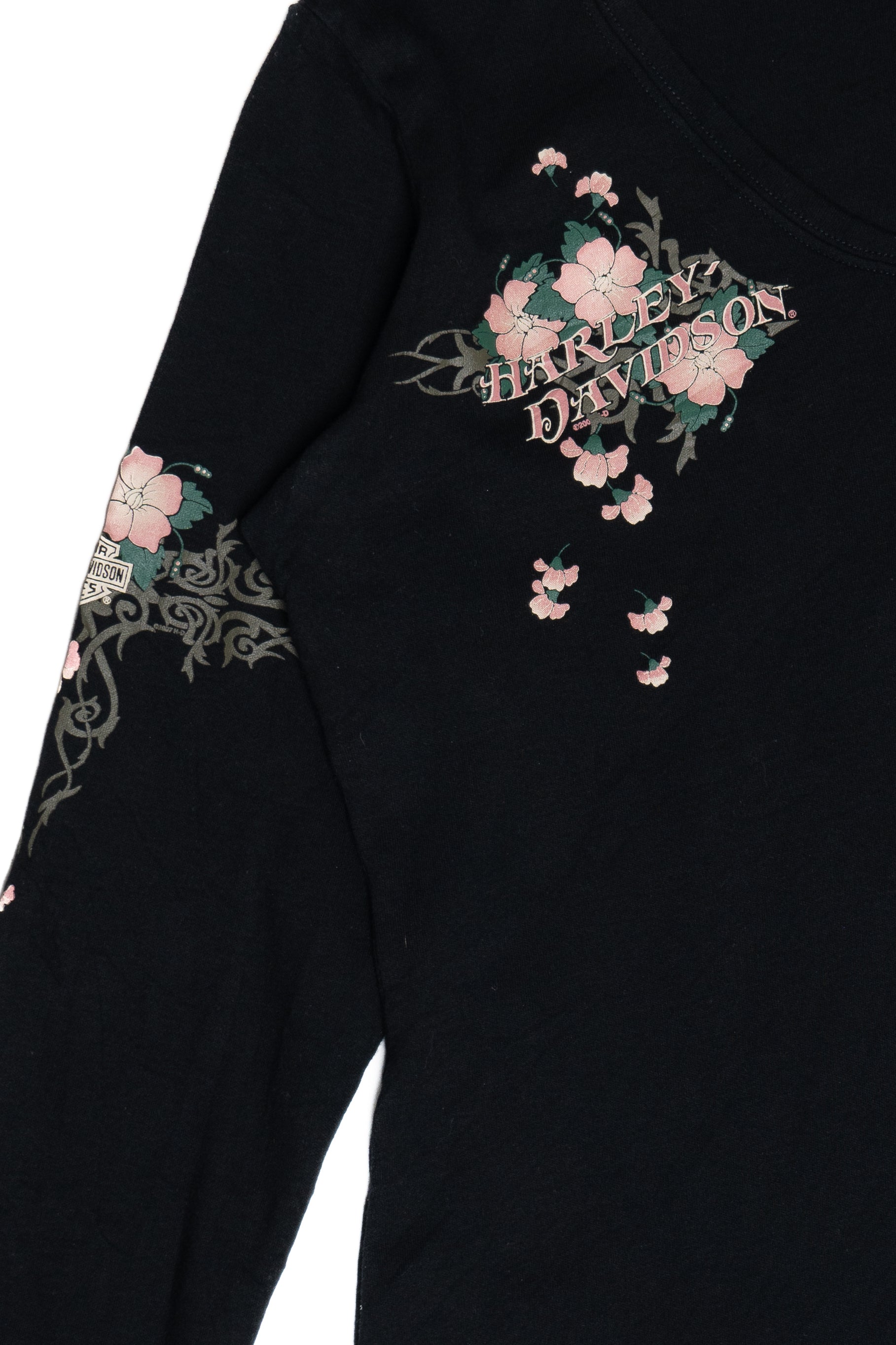 Vintage Harley Floral Tattoo Print Long Sleeve T-Shirt (2000s)