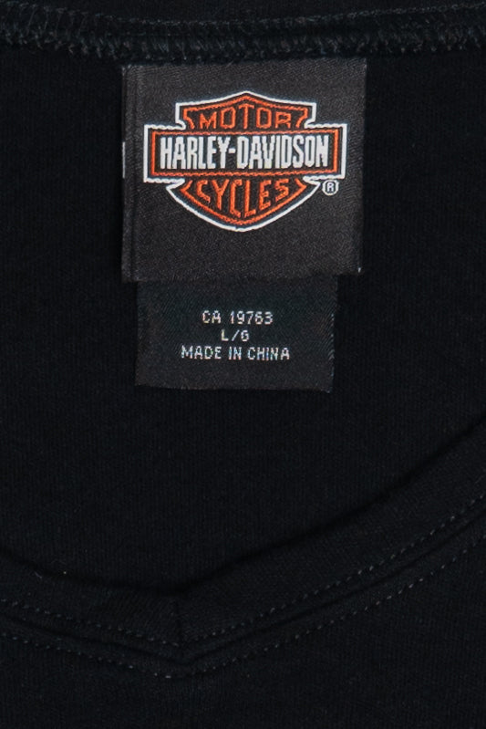 Vintage Harley Floral Tattoo Print Long Sleeve T-Shirt (2000s)