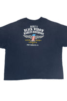 Distressed Navy Black Widow Harley Davidson Pocket T-Shirt