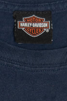 Distressed Navy Black Widow Harley Davidson Pocket T-Shirt
