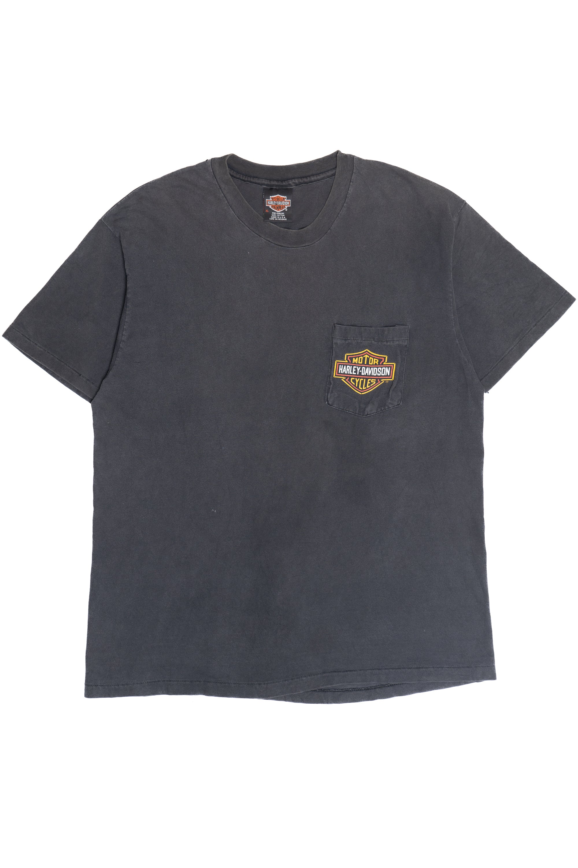 Vintage Harley Davidson Stockton, CA. Faded Pocket T-Shirt (1990s)